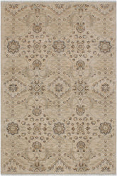 handmade Transitional Kafkaz Beige Gray Hand Knotted RECTANGLE 100% WOOL area rug 5 x 7